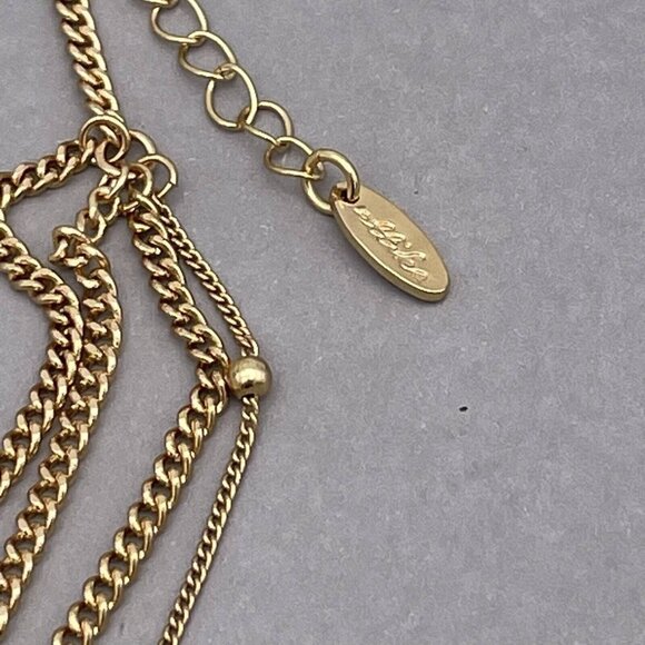 Ettika 14k Gold Plated Layered Chain Drop Tassel Necklace 15 to 19 in - Picture 6 of 7